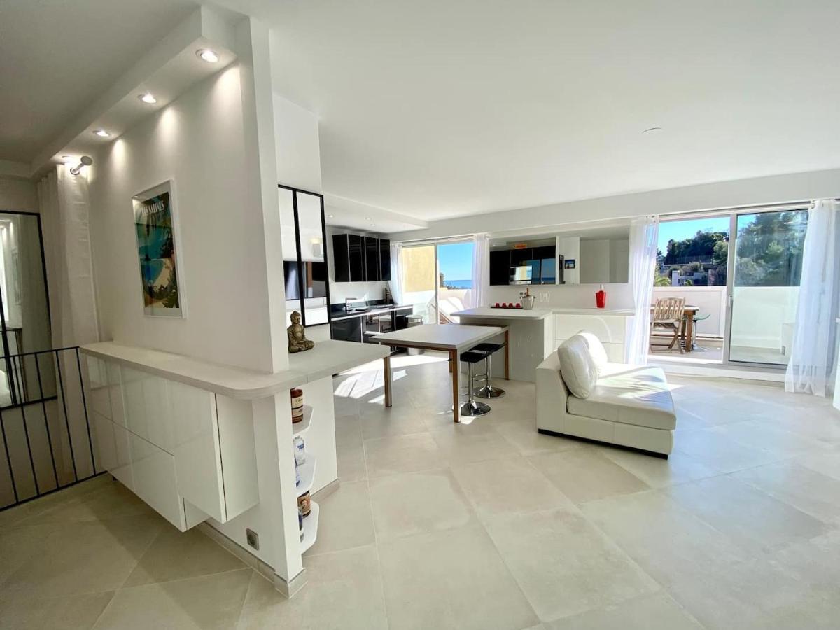 Appartement Luxe - 3 Pieces Avec Vue Mer, Piscine Et Tennis Nice Dış mekan fotoğraf